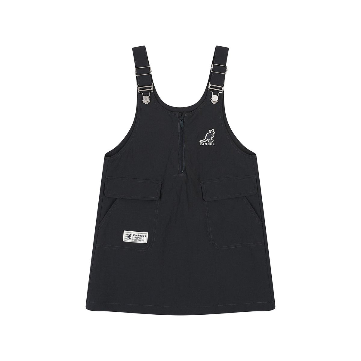 캉골키즈(KANGOL KIDS) 아웃포켓 나일론 코튼 스판 오버롤 RB 2201 차콜