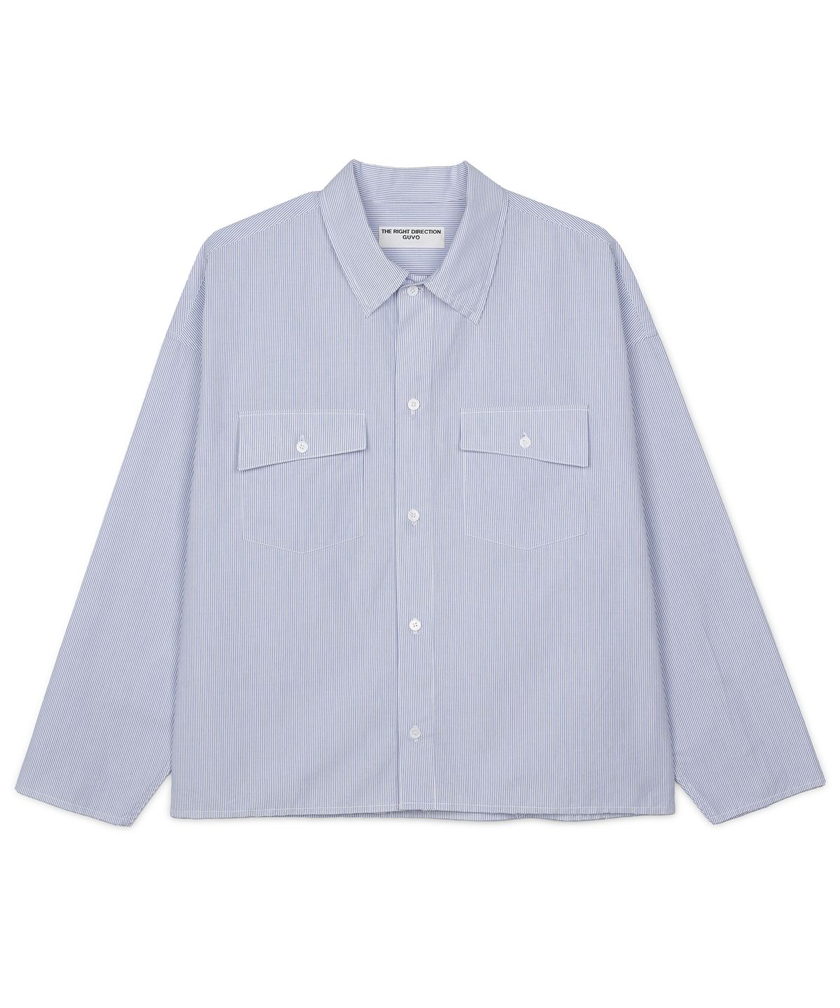 구보(GUVO) Cut-off stripe shirts