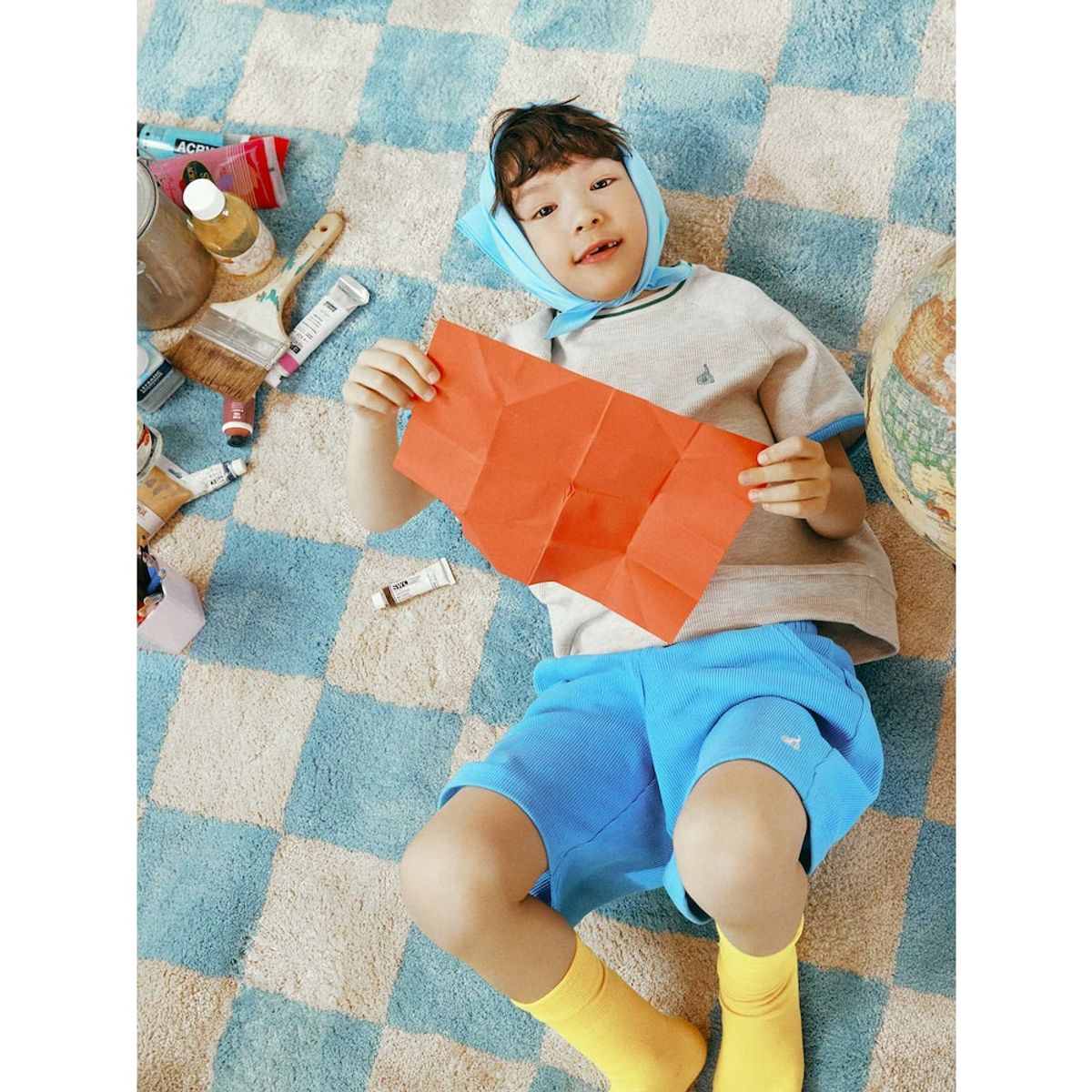 빈폴 키즈(BEANPOLE KIDS) 와플 반팔 티셔츠 반바지 상하세트  베이지 (BI5342U07A)