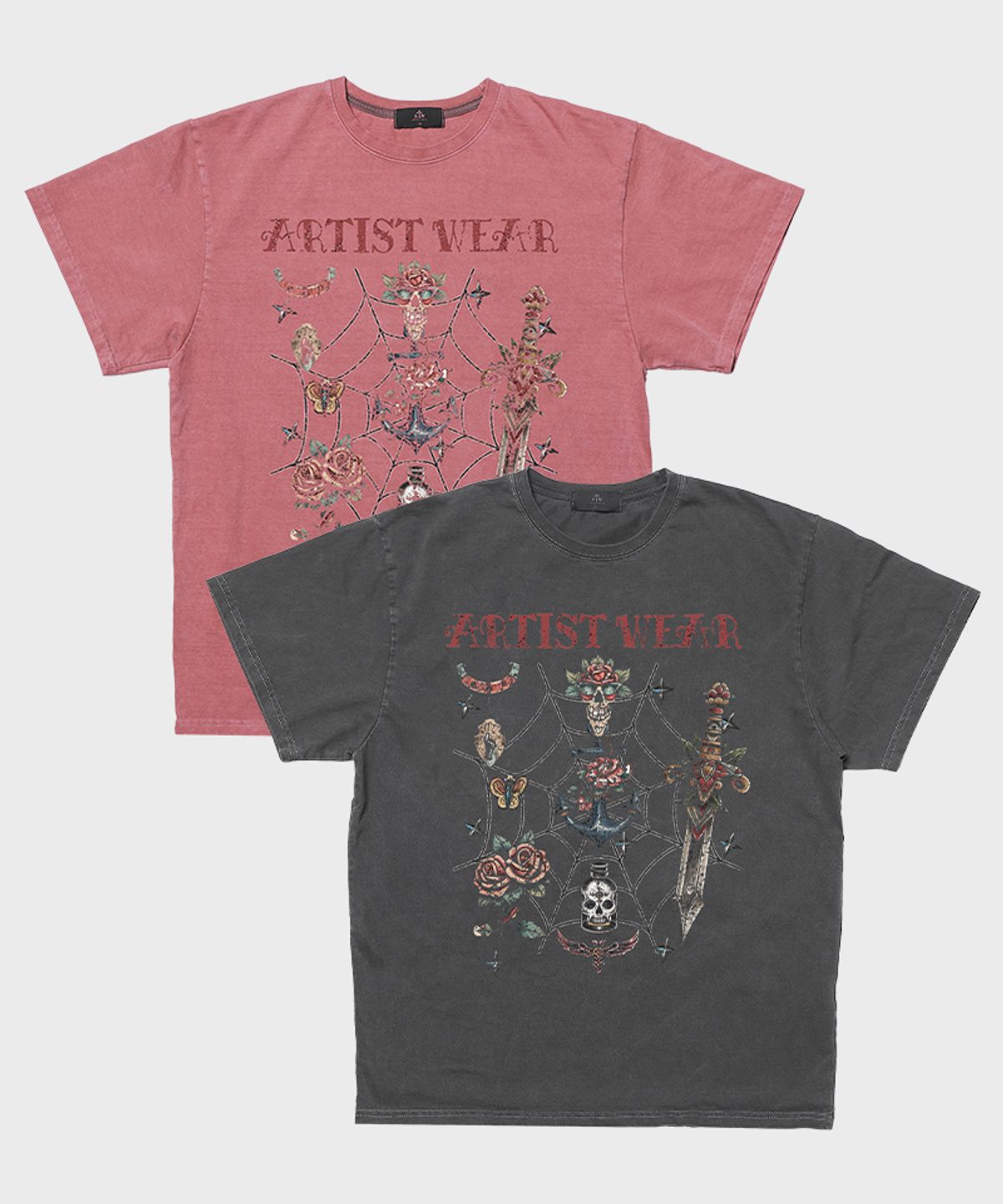 아티스트웨어(ARTISTWEAR) [ATW] 빈티지스쿨 피그먼트 반팔티