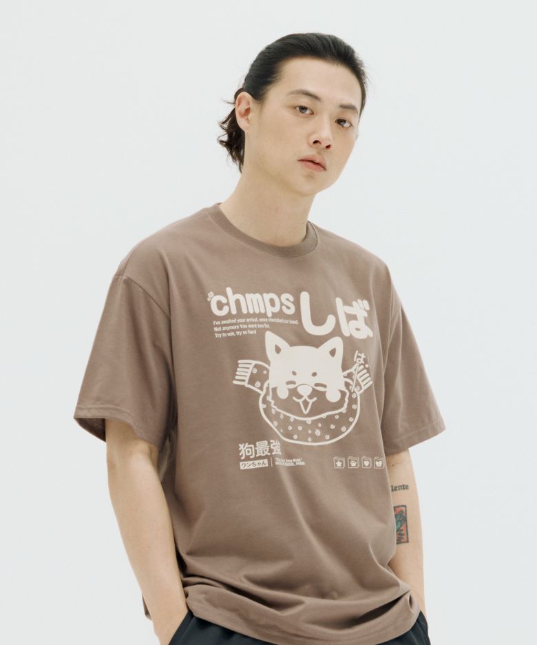 [11 COLORS] CHMPS SHIBA 오버핏 반팔티셔츠 B25ST34