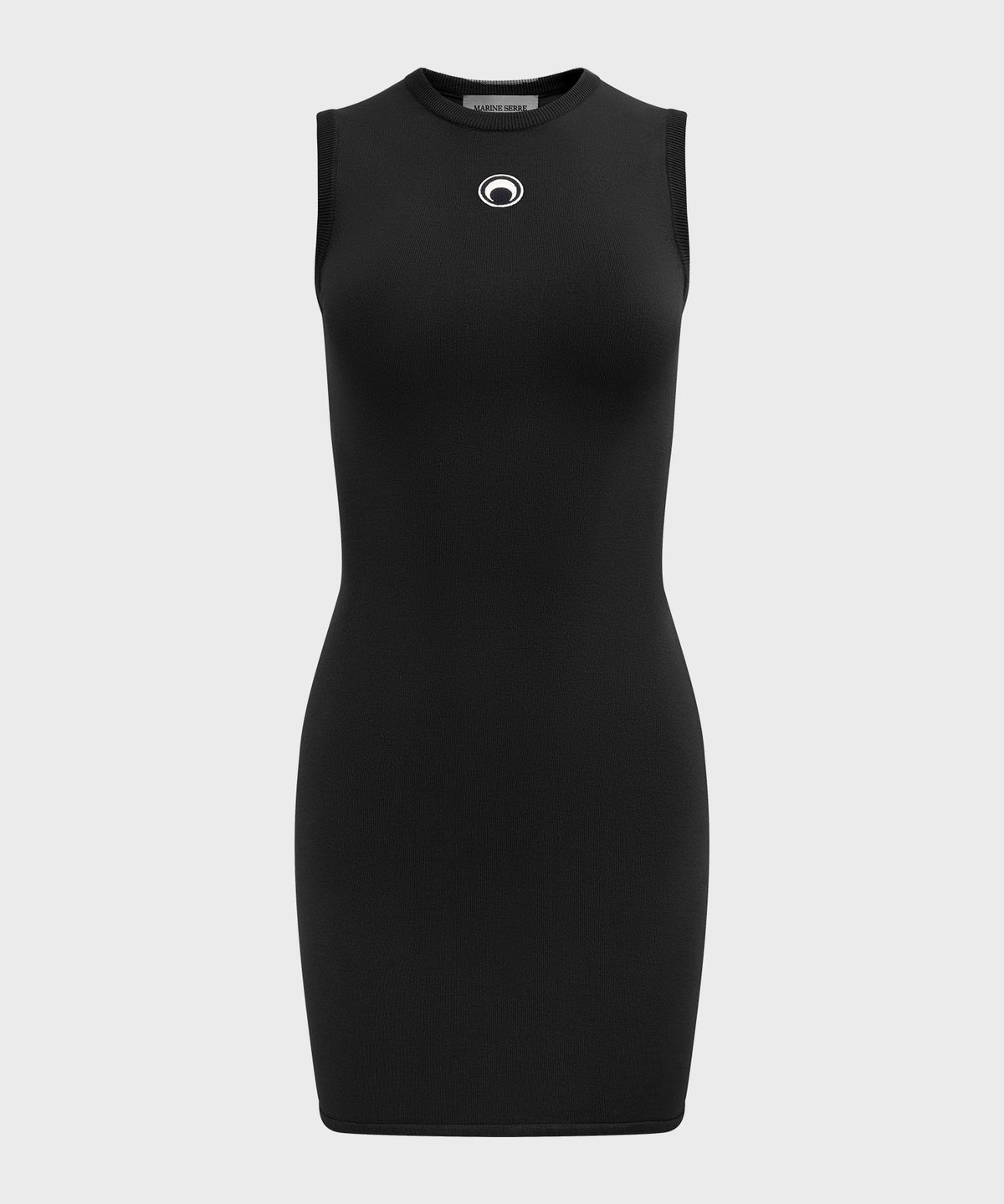 마린 세르(MARINE SERRE) (W) 문 로고 니트 미니 드레스 블랙 MOON LOGO KNIT MINI DRESS BLACK