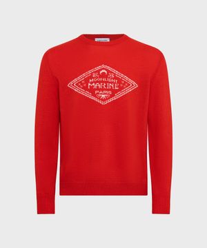 (M) 클린 울 니트 크루넥 스웨터 레드 CLEAN WOOL KNIT CREWNECK SWEATER RED