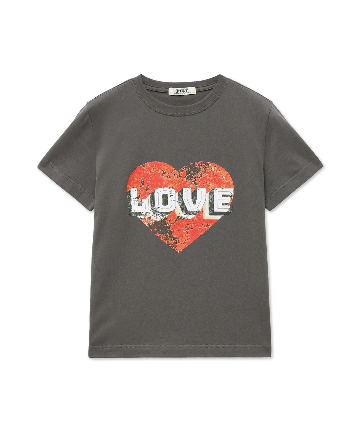 더 새터데이 이브닝 포스트(THE SATURDAY EVENING POST) Vintage Heart T-Shirt_Charcoal