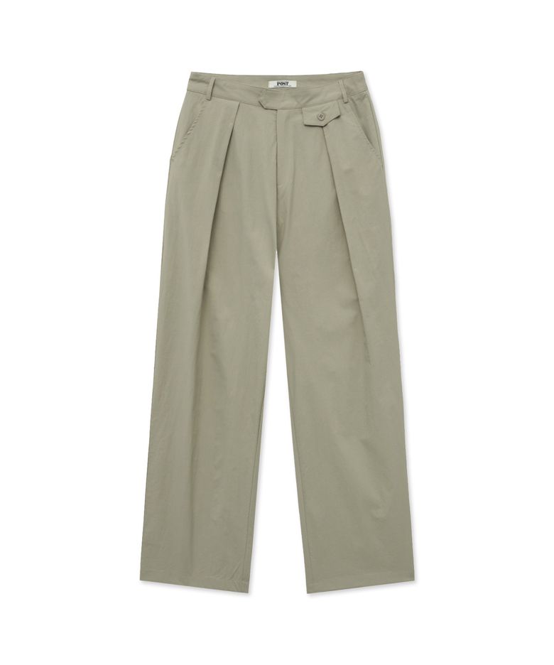 One-Tuck Tailored Trousers_Beige