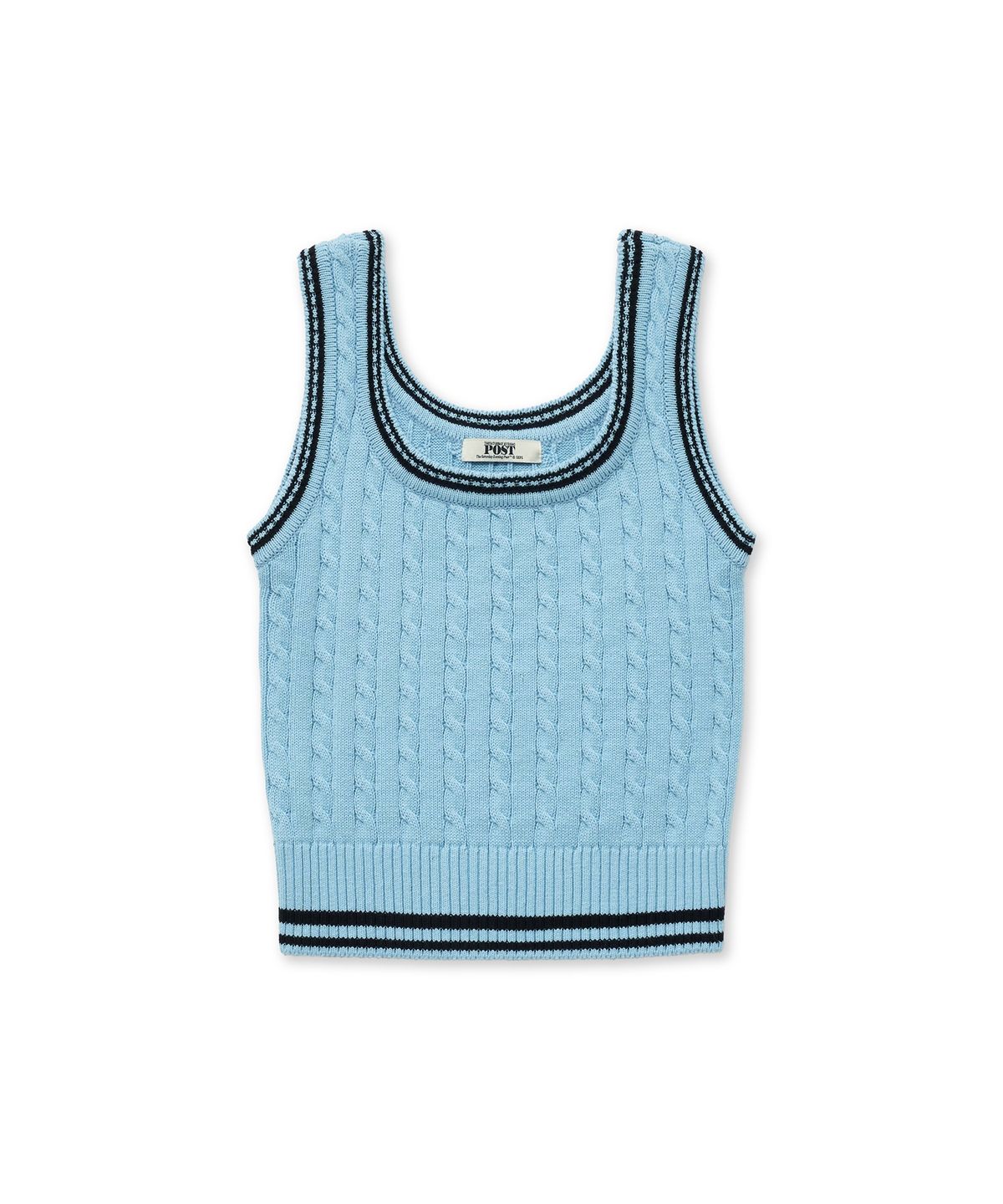 더 새터데이 이브닝 포스트(THE SATURDAY EVENING POST) Cable Knit Sleeveless_Blue