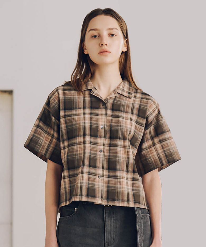 Check Half Shirts_Gray