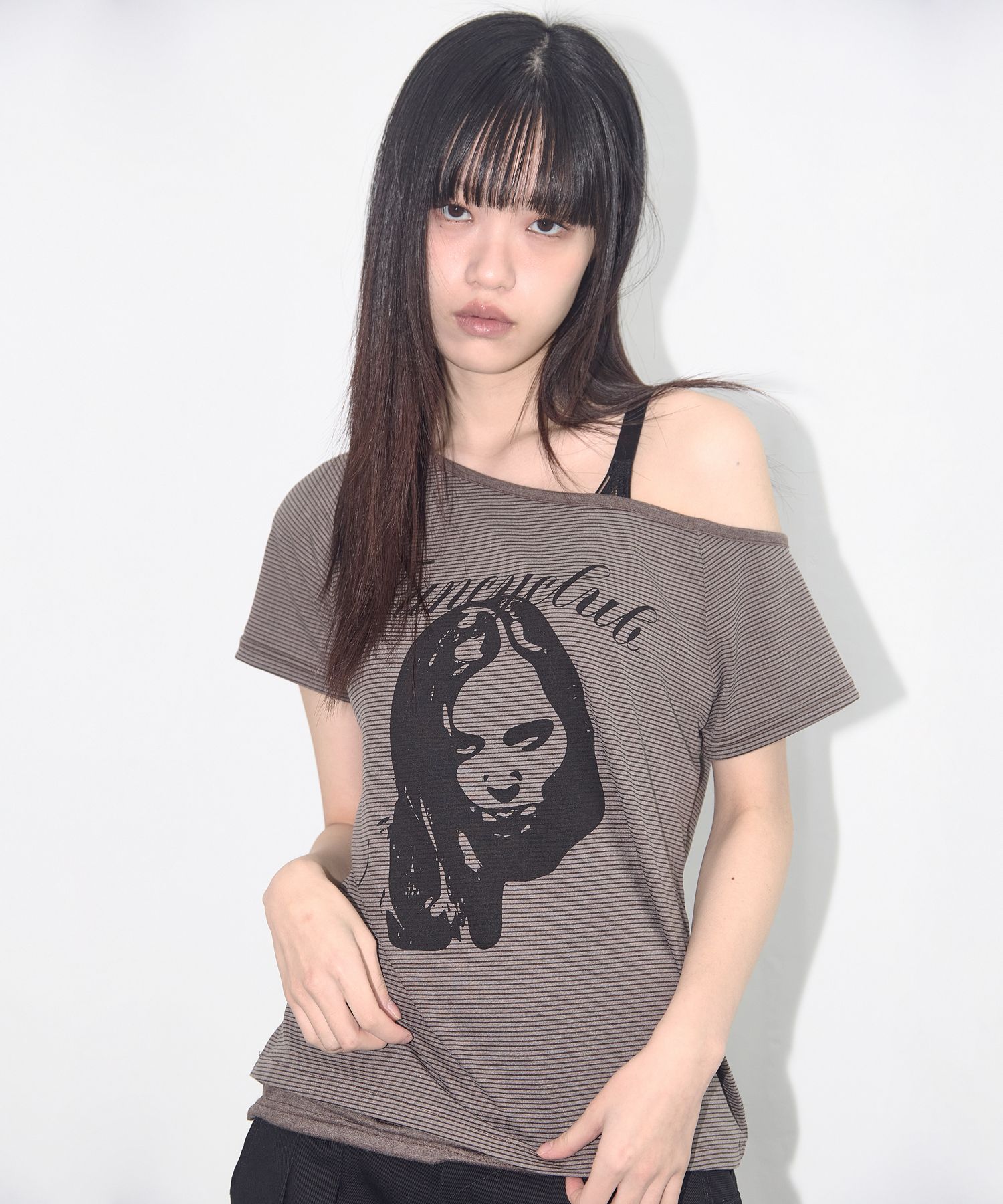 ★FANCYCLUB★MYSTIC ONE-SHOULDER TEE (BROWN)★正規品/送料込 MUSINSA | FANCY CLUB MYSTIC ONE SHOULDER TEE (BROWN) F25QB107