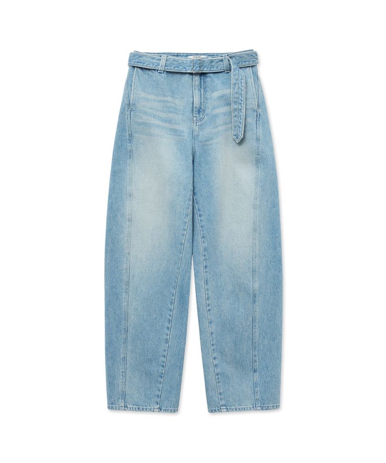 Twisted Belted Denim Trousers_Blue