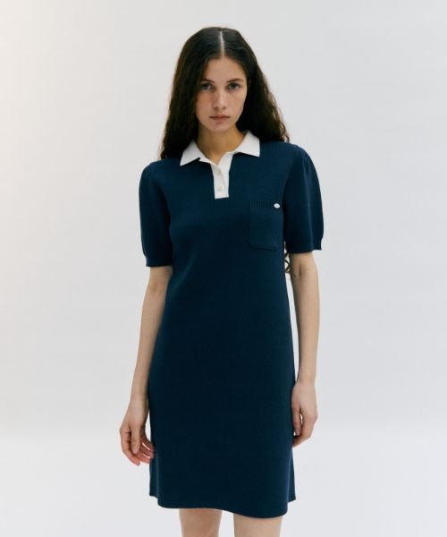 ●depound● Single jacquard one piece navy DP2513OP002MNAFR MUSINSA | DEPOUND Single jacquard one-piece [navy]