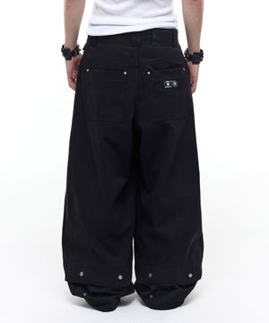 Op. 08 MELTED COTTON PANTS BLACK