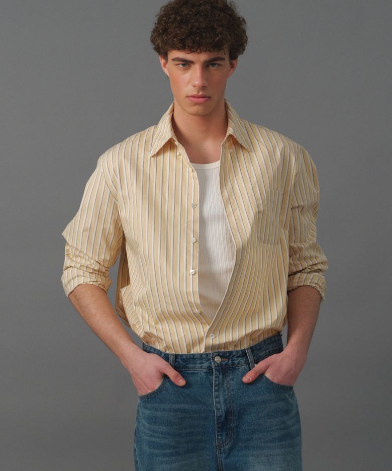 M.C UNISEX, Classic Shirt / Yellow Stripe