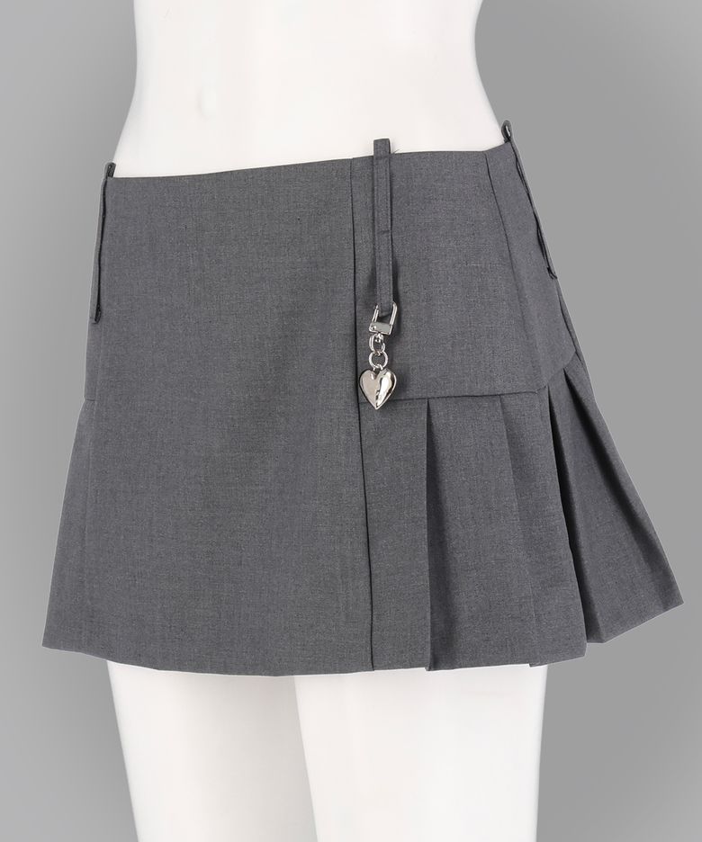 Micro Mini Pleated Skirt (Grey)
