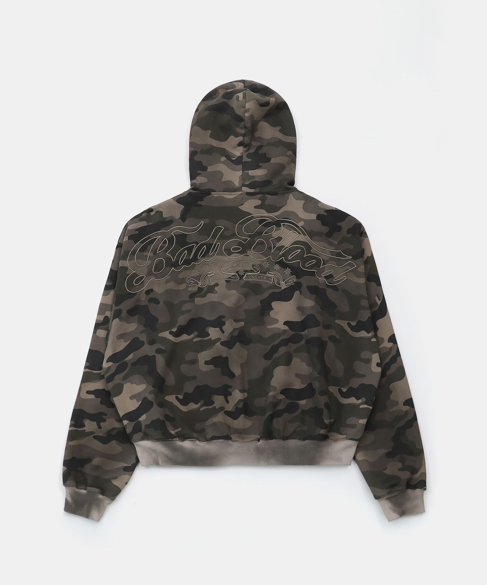 【BADBLOOD】CAMO HOOD ZIP UP ★送料・関税込★大人気★ BADBLOOD☆韓国大人気 Camo Hood Zip-Up - Military 男女共用
