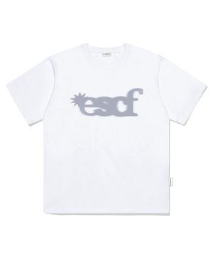 스프레드 타이포 로고 프린트 오버핏 반팔티 화이트