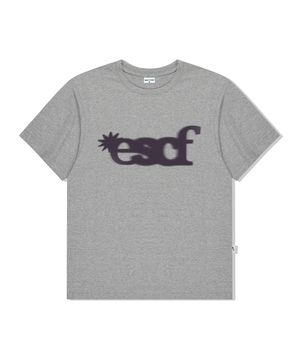 스프레드 타이포 로고 프린트 오버핏 반팔티 그레이