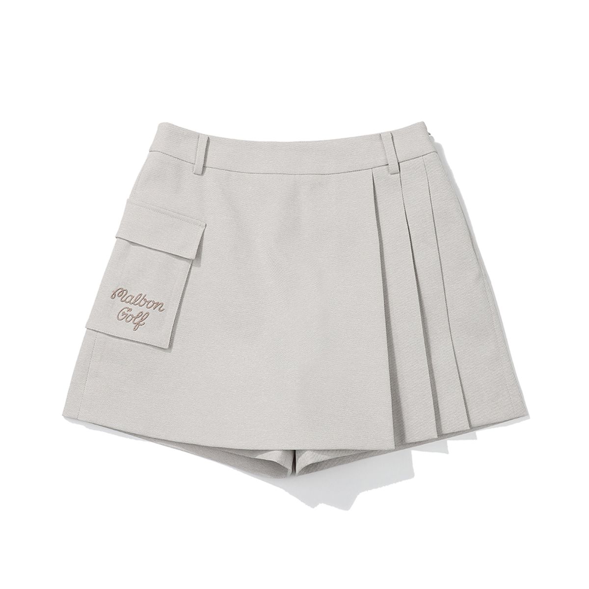 말본 골프(MALBON GOLF) 아웃 포켓 플리츠 스코트 LIGHT BEIGE (WOMAN)
