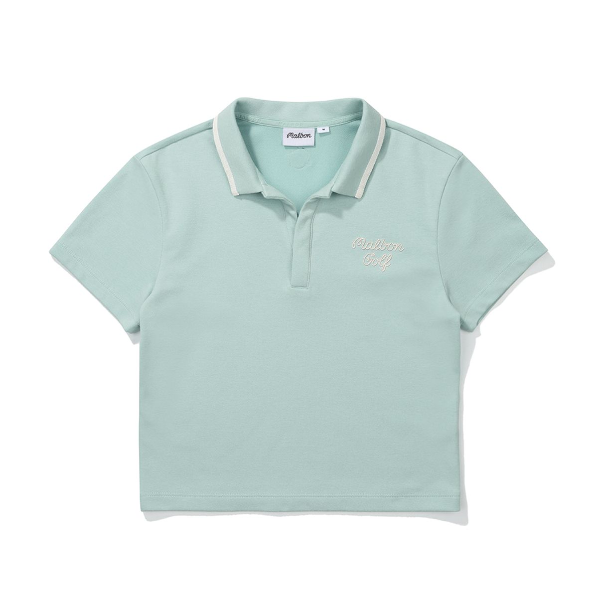 말본 골프(MALBON GOLF) 크롭 기장 카라 티셔츠 LIGHT MINT (WOMAN)