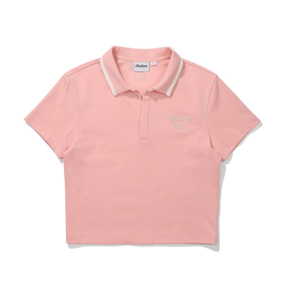 말본 골프(MALBON GOLF) 크롭 기장 카라 티셔츠 PINK (WOMAN)