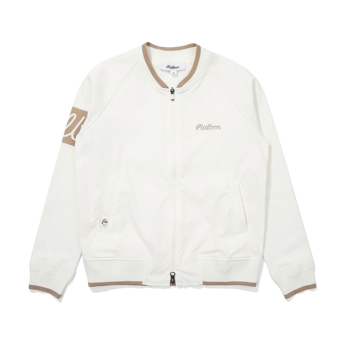 말본 골프(MALBON GOLF) 소매 로고 포인트 하이브리드 풀집업 IVORY (WOMAN)