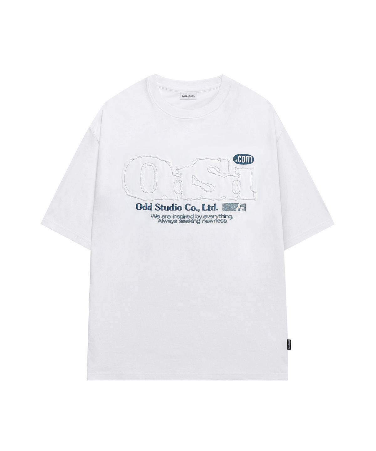 오드스튜디오(ODDSTUDIO) ODSD 피그먼트 데미지 티셔츠 - WHITE