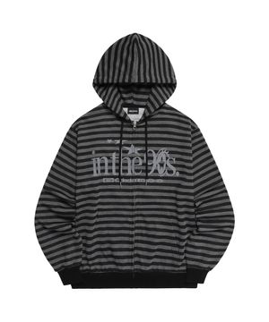 인 더 나인티스 스트라이프 후드집업 - CHARCOAL / BLACK