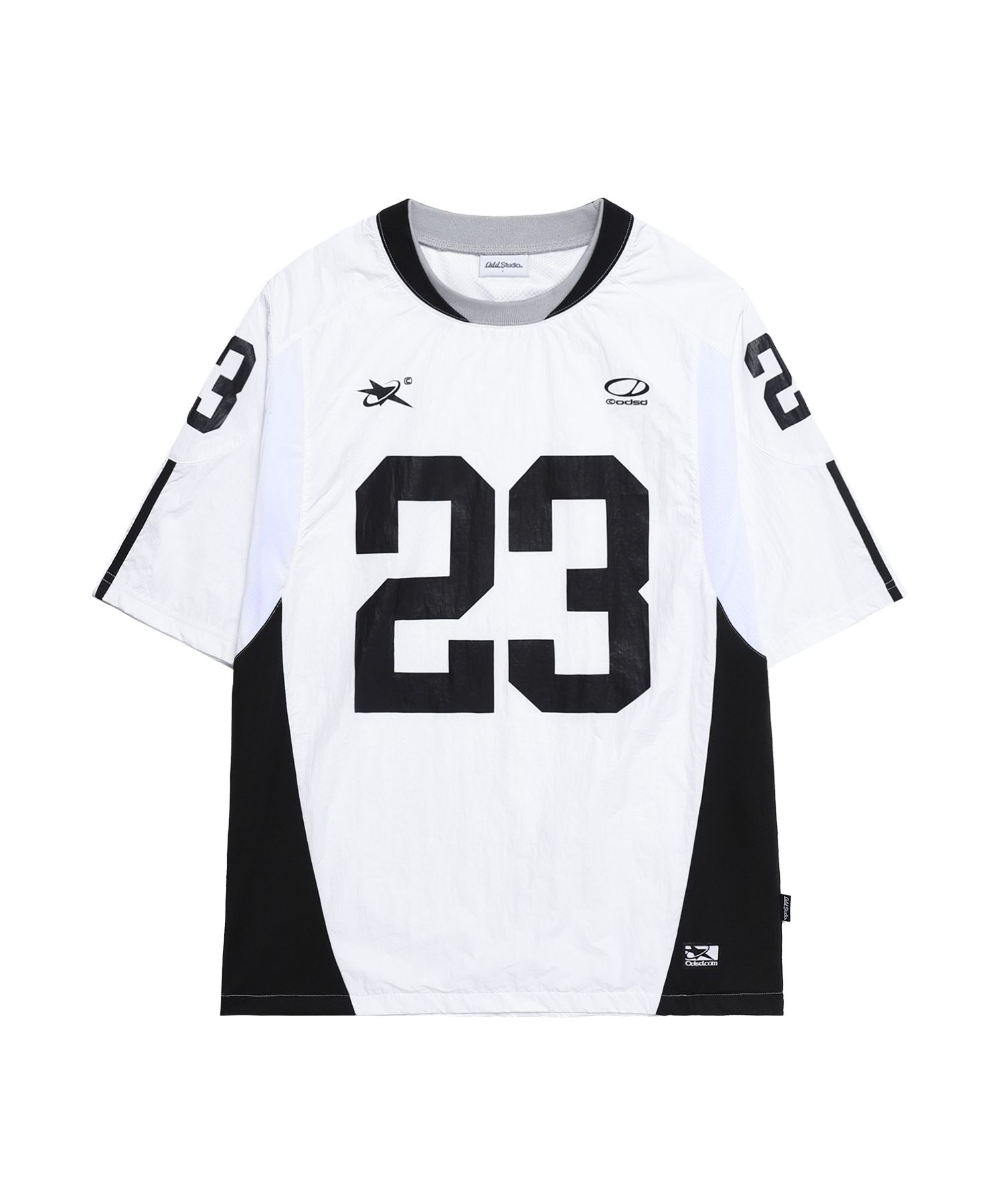 ◆Odd Studio◆ Sporty Nylon Football Overfit T-Shirt BLACK MUSINSA | ODDSTUDIO Sporty Nylon Football Overfit T-Shirt