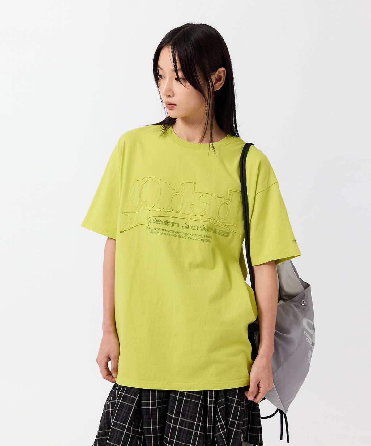 오드스튜디오(ODDSTUDIO) ODSD 스타 워시드 오버핏 티셔츠 - LIME