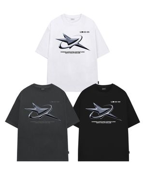 크롬 스타 그래픽 오버핏 티셔츠 - 3COLOR