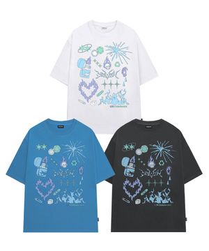키치 아이콘 그래픽 오버핏 티셔츠 - 3COLOR