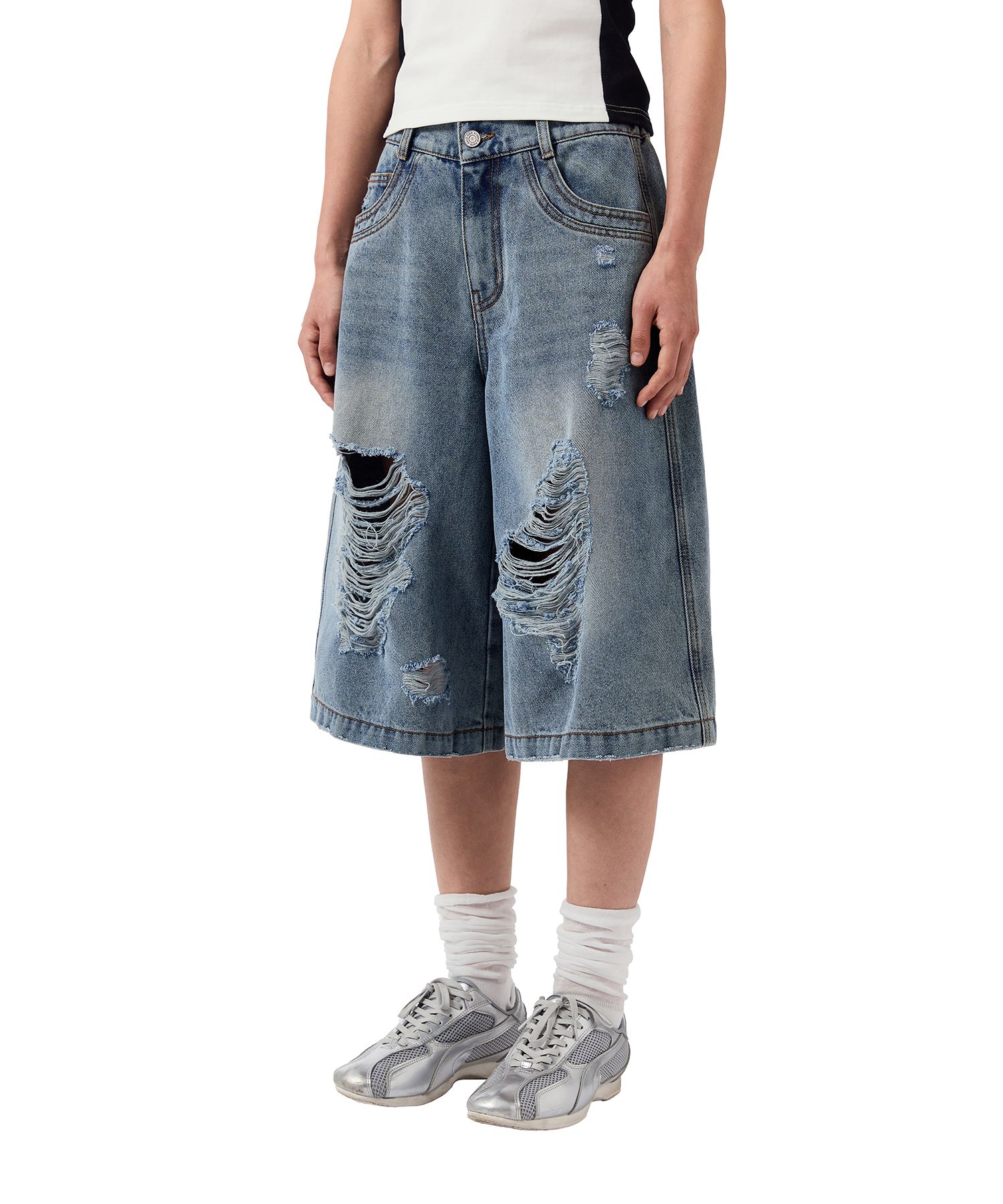 デニム・ジーパン ODD STUDIO SALT WASHED DAMAGE DENIM HALF PANTS MUSINSA | ODDSTUDIO SALT WASHING DAMAGED DENIM HALF PANTS
