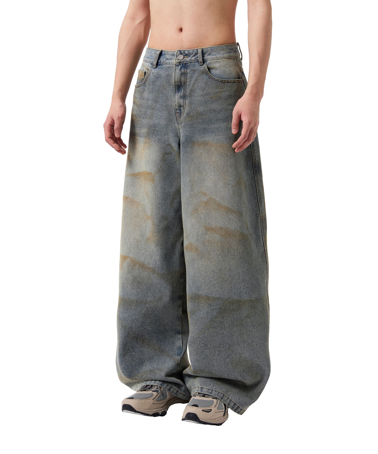 さらに100円引き◆ODD STUDIO◆OIL WASHED WIDE DENIM PANTS MUSINSA | ODDSTUDIO Oil Washed Wide Denim Pants - BLUE