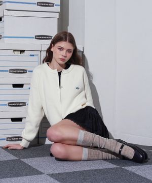 OOSS 실버참 시스루 롱 크루삭스 그레이