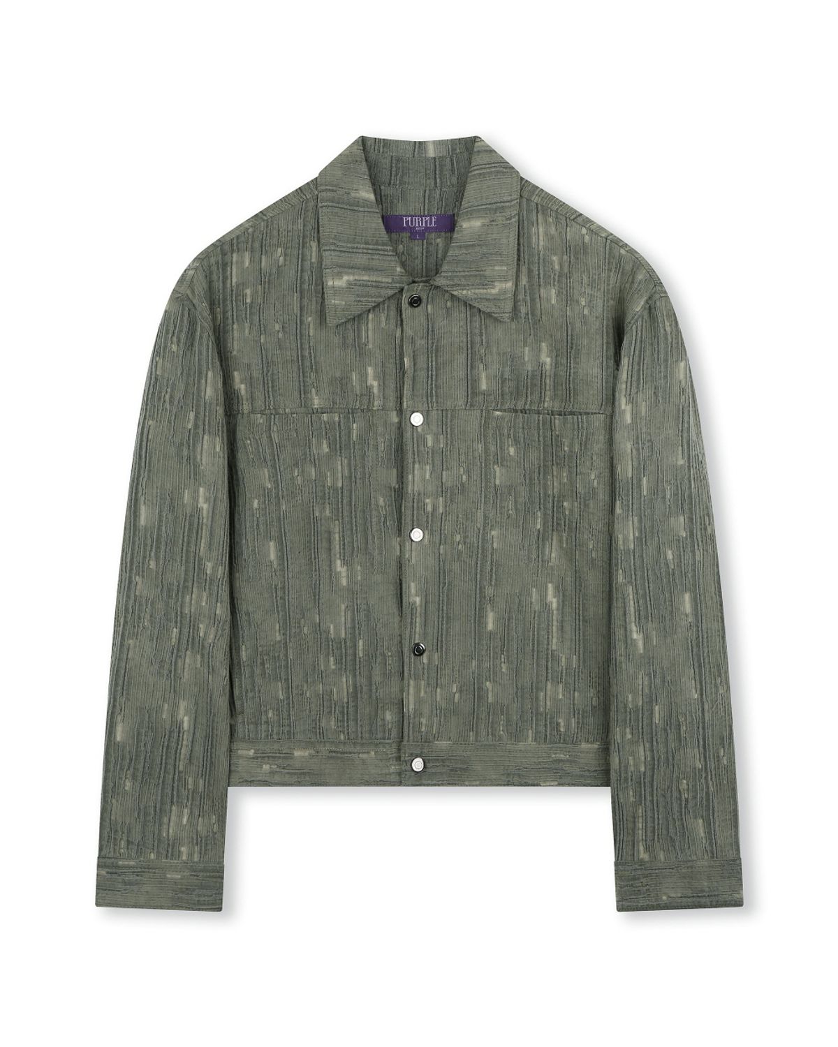 비슬로우(BESLOW) WASHED LINEN JACQUARD WORK JACKET OLIVE
