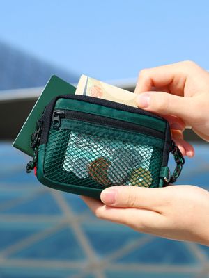 트래블러 월렛 데일리 나일론 카드 동전 지갑 - 딥그린