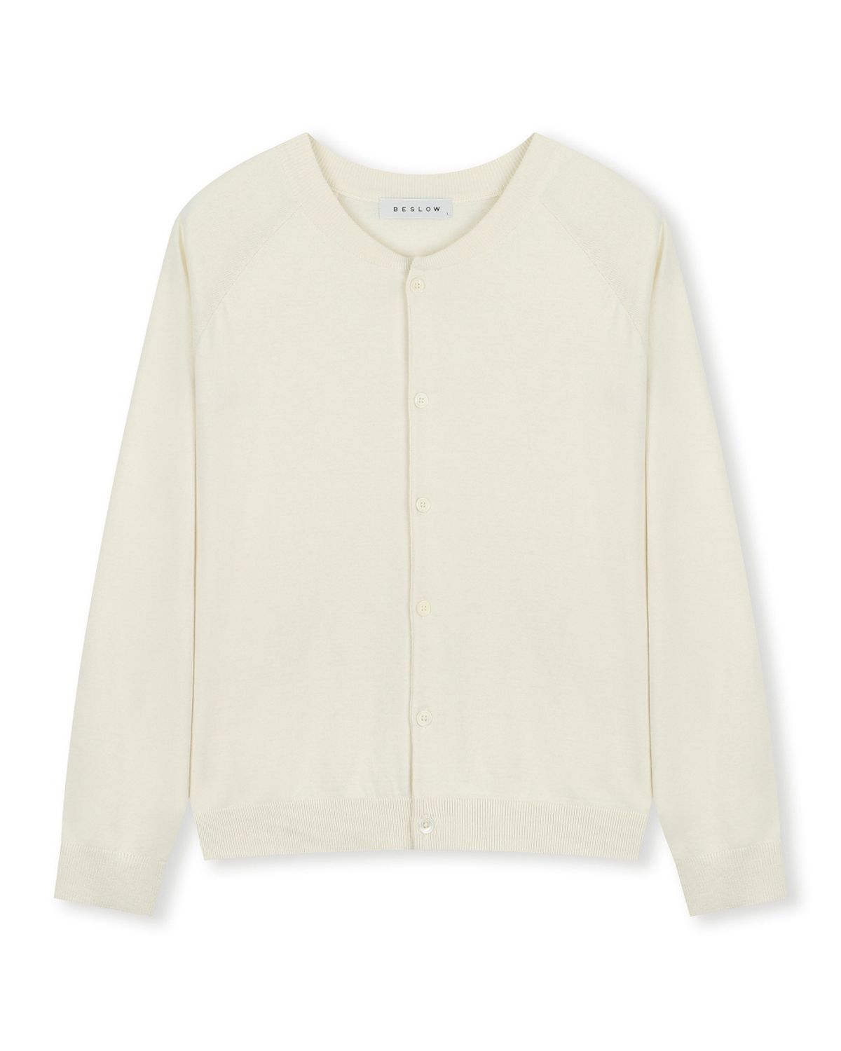비슬로우(BESLOW) CREW NECK RELAXED SHORT CARDIGAN IVORY