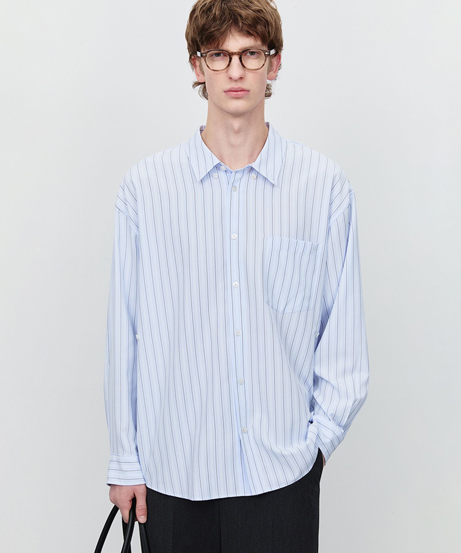 ★2021SS新作★Dunst★TAPING BLUE STRIPED SHIRT BLUE STRIPE MUSINSA | DUNST UNISEX OVERSIZED BD STRIPED SHIRT SOFT BLUE