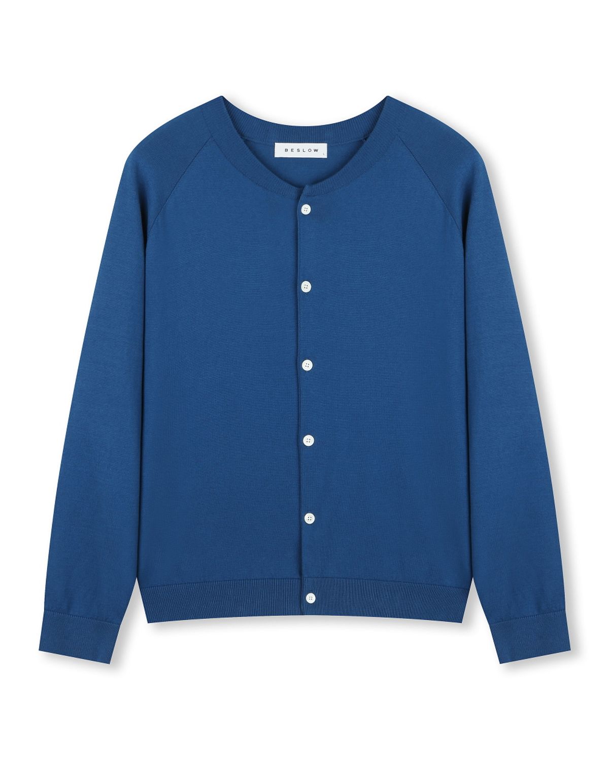 비슬로우(BESLOW) CREW NECK RELAXED SHORT CARDIGAN BLUE