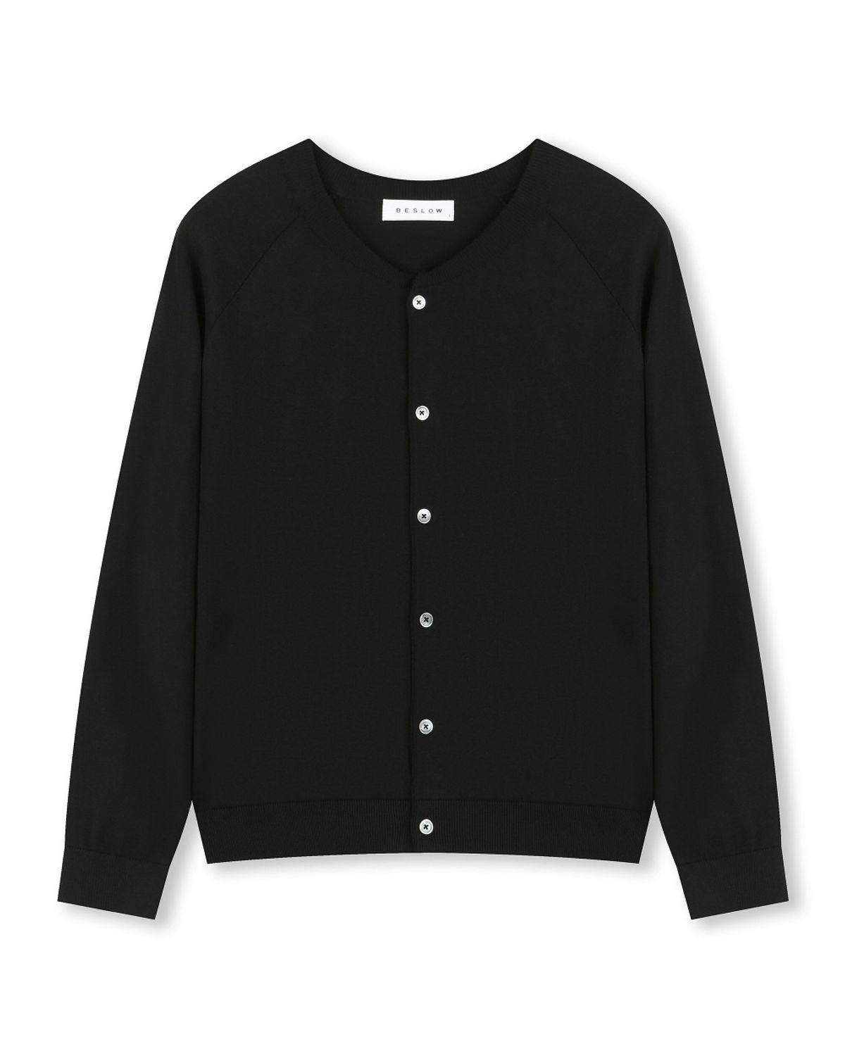 비슬로우(BESLOW) CREW NECK RELAXED SHORT CARDIGAN BLACK