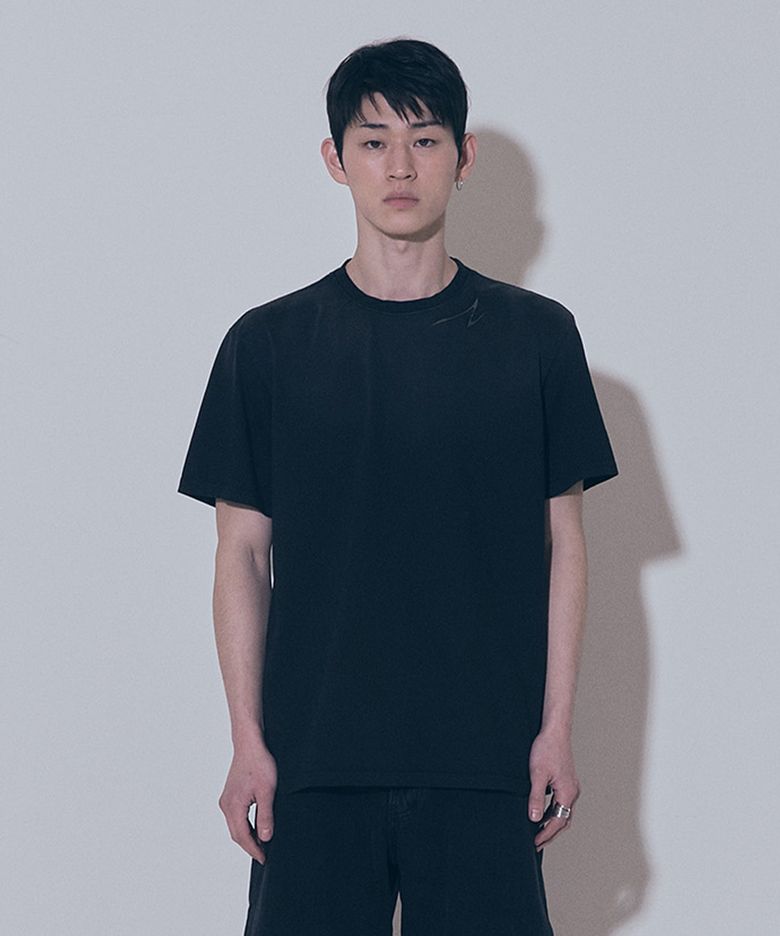 Raw Cut Square Patched Washing T-shrits (Regular-fit)