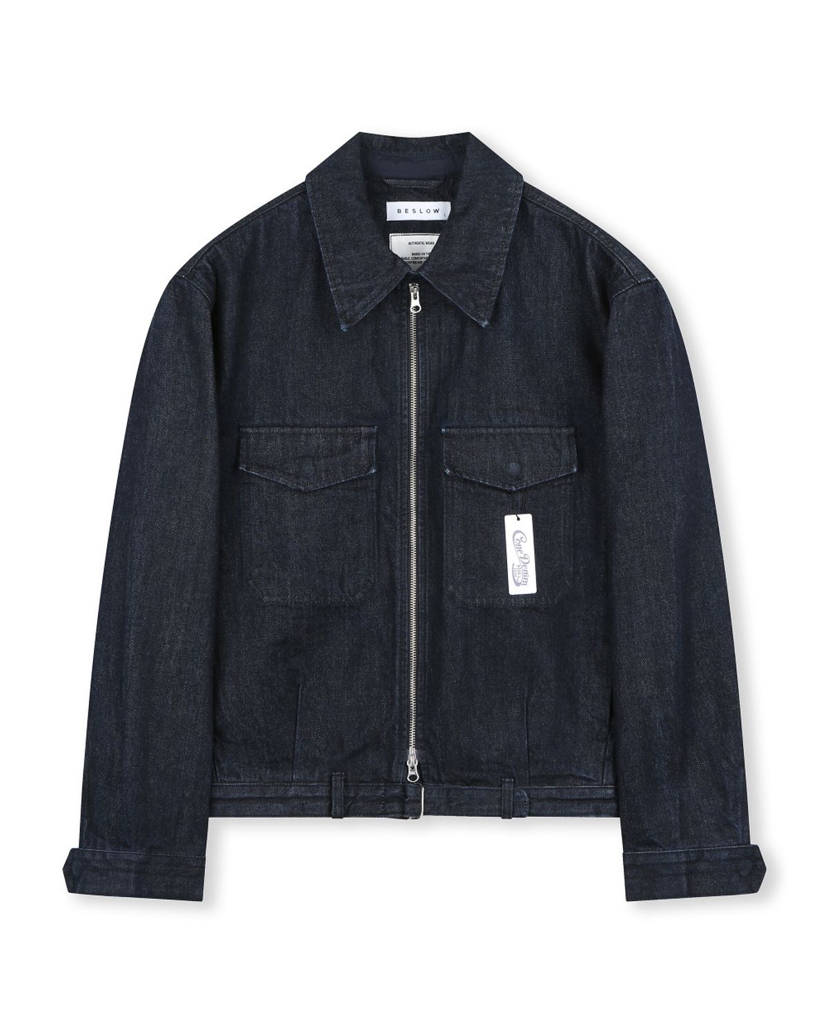 비슬로우(BESLOW) CONE MILL MILITARY ZIP-UP DENIM JACKET INDIGO