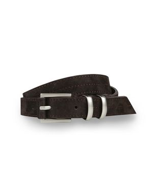 [비슬로우X데릭]SQUARE RING SLIM LEATHER WRAP BELT BROWN