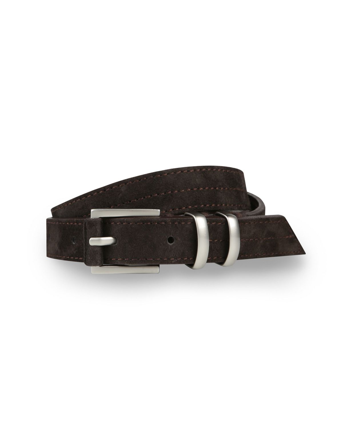 비슬로우(BESLOW) [비슬로우X데릭]SQUARE RING SLIM LEATHER WRAP BELT BROWN