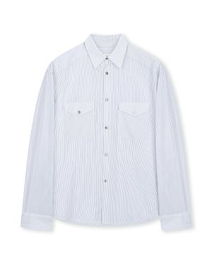 [비슬로우X데릭]STRIPE OFFICER SHIRT BROWN STRIPE