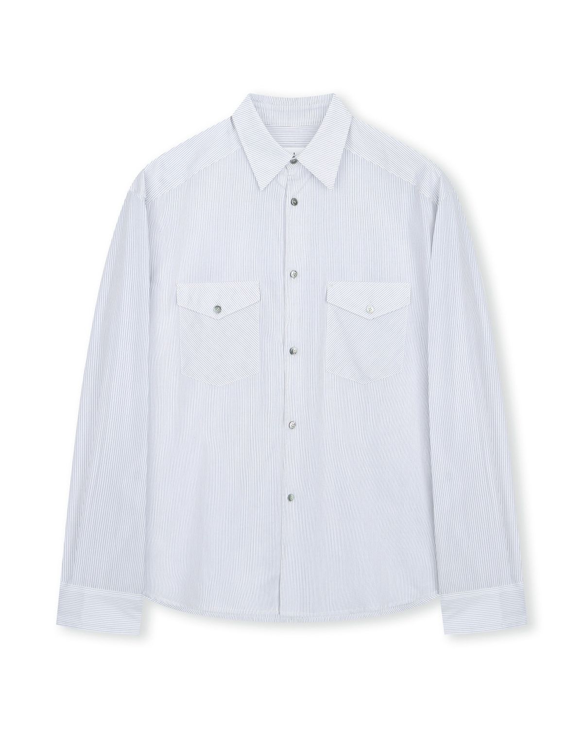 비슬로우(BESLOW) [비슬로우X데릭]STRIPE OFFICER SHIRT BROWN STRIPE