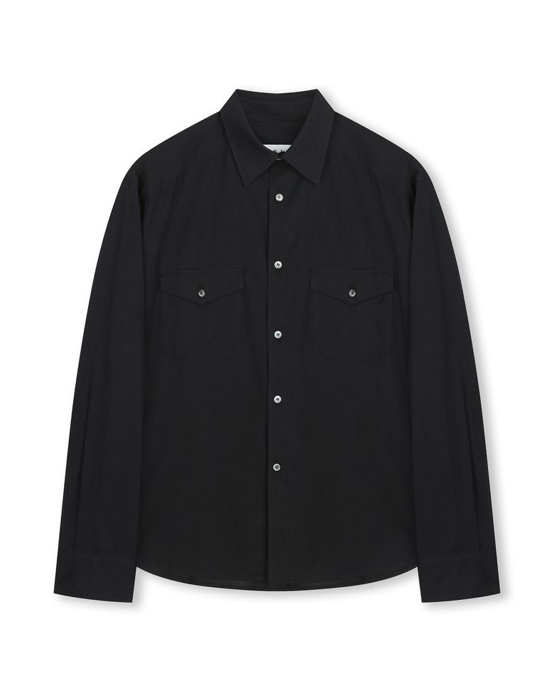 [비슬로우X데릭]STRIPE OFFICER SHIRT BLACK