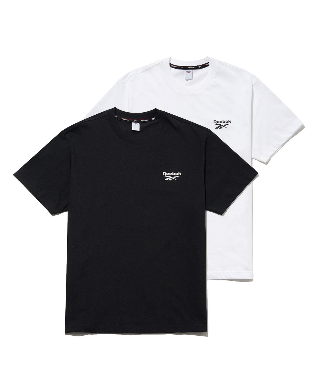 리복(REEBOK) 에센셜 2PACK 티셔츠 - 블랙/화이트