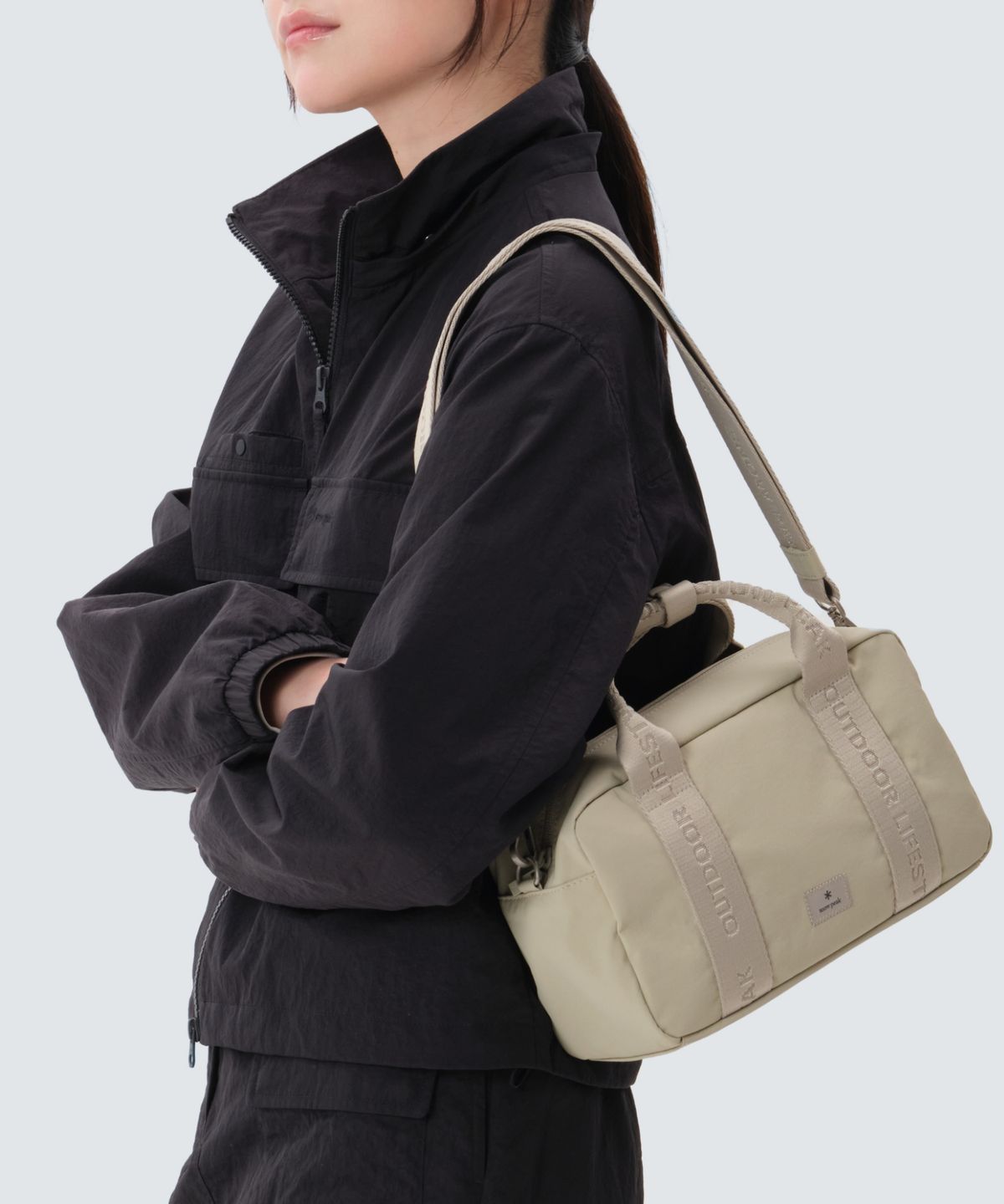스노우피크 어패럴(SNOWPEAK APPAREL) 소프트윌 자가드 스몰 볼링백 (S25SWFCB28) Light Beige