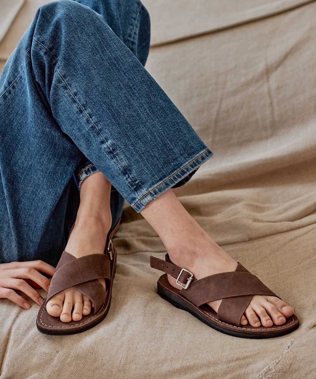 예루살렘 샌들(JERUSALEM SANDALS) 92BNN ELAN BUCKLE-BROWN (엘란 버클)