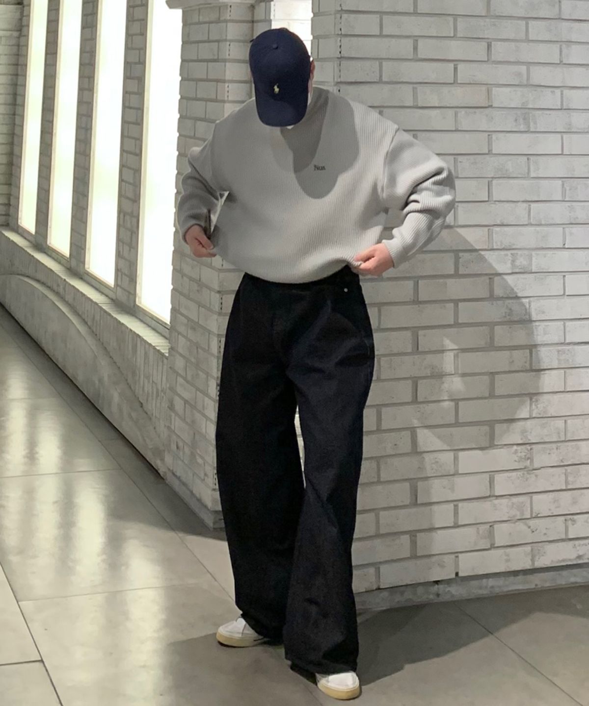 너스(NUS) YEI Logo Heavy Knit (그레이)